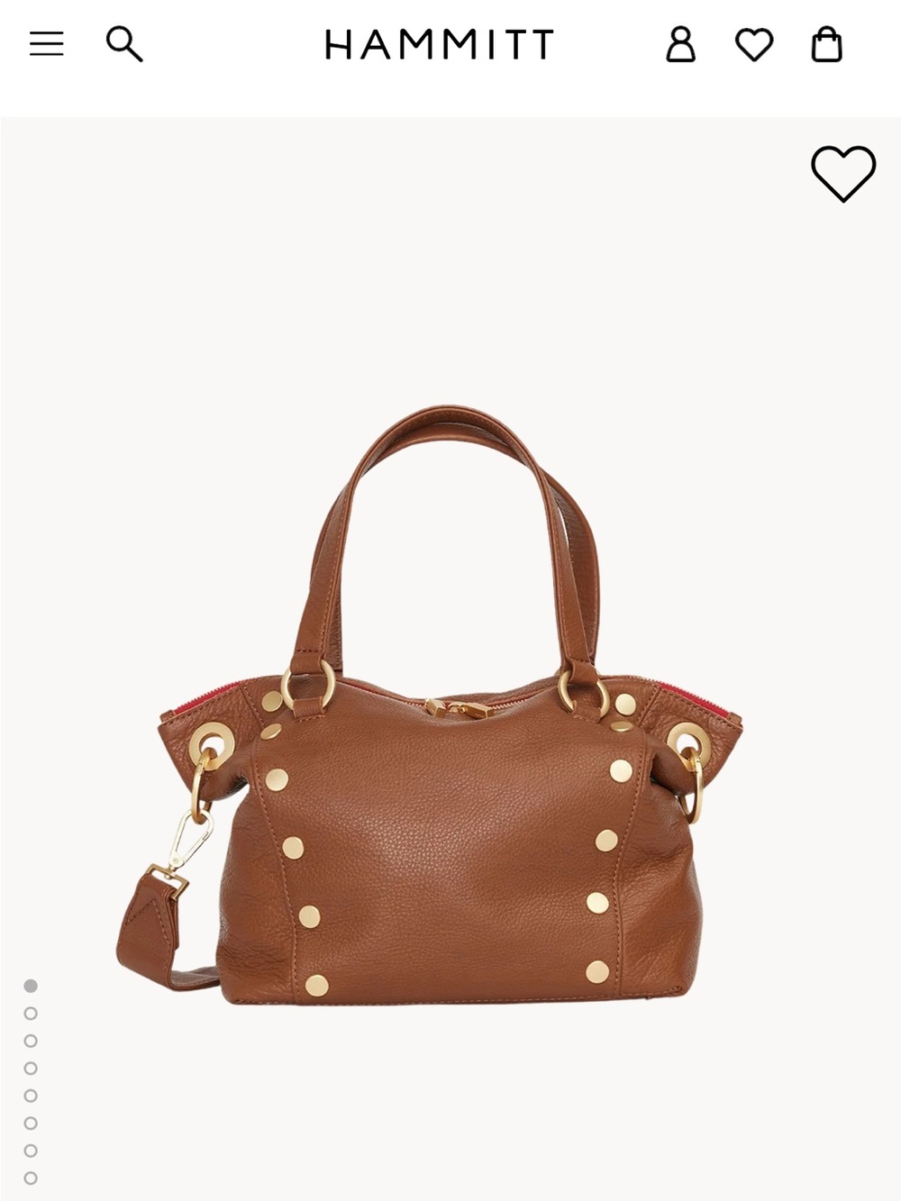 Hammitt Daniel Medium Camel leather satchel NWT shoulder & crossbody straps - Picture 9 of 10